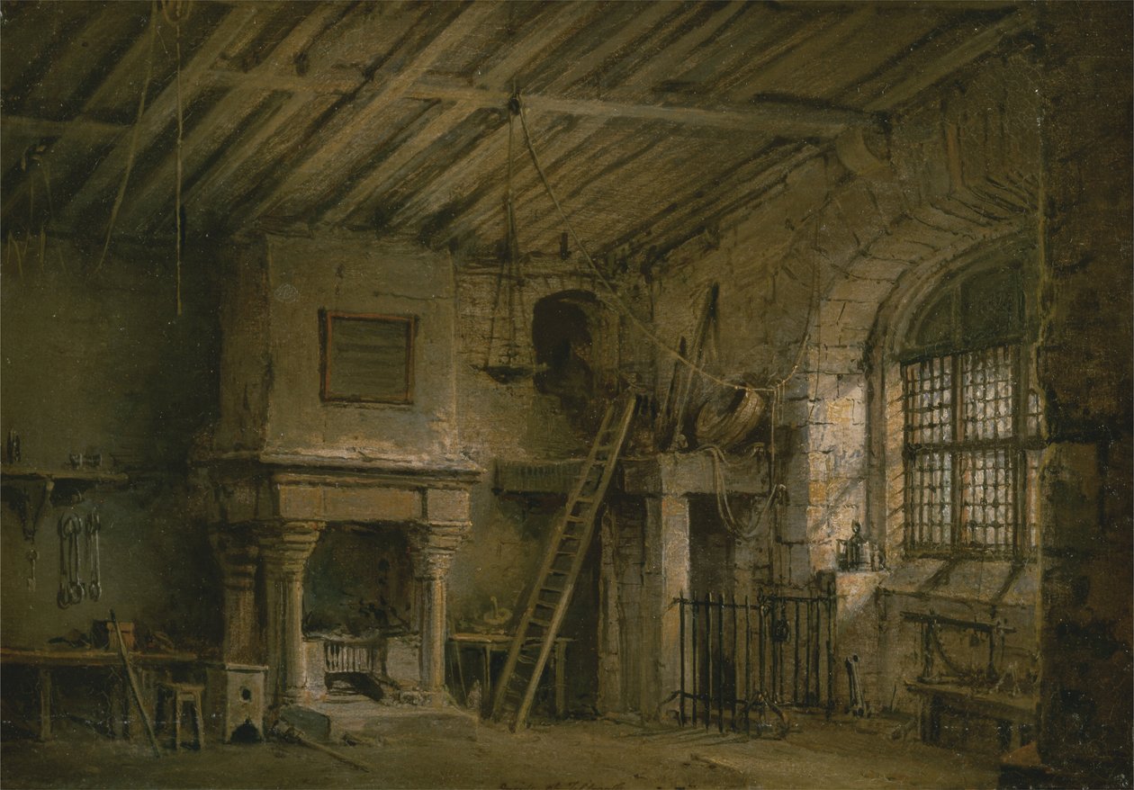 Scénografie pro film Heart of Midlothian; The Tolbooth od Alexander Nasmyth