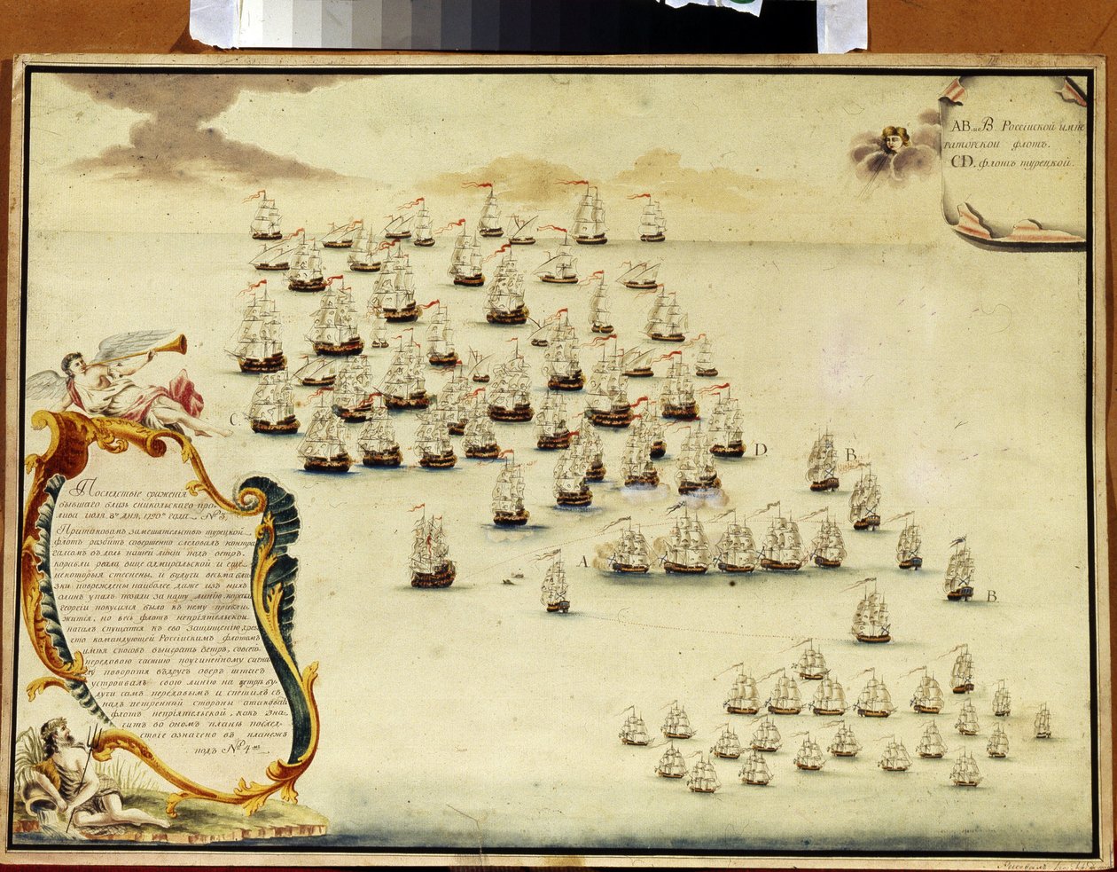 Námořní bitva u Kerčského průlivu (Ukrajina) 19. července 1790 (Námořní bitva u Kerčského průlivu 19. července od Alexander Nikolaevich Depaldo