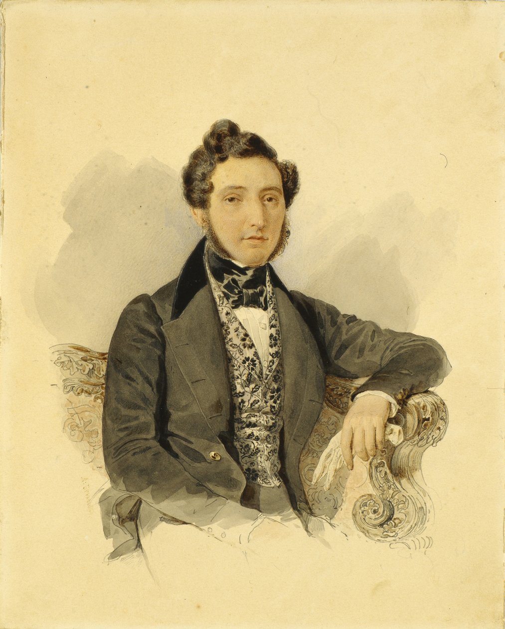 Portrét Nikolaje Michajloviče Donaurova 1806-1849, 30. léta 19. století od Alexander Pavlovich Briullov