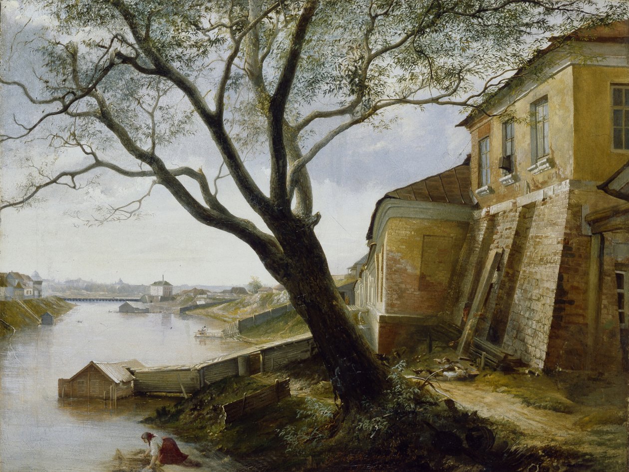 Přes řeku Yauza v Moskvě, 1860 od Alexander Pavlovich Popov