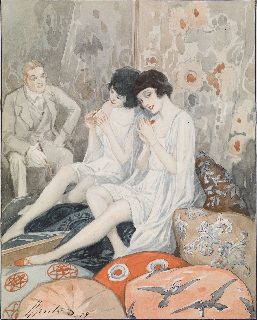 Dáma v jejím budoáru, 1929 od Alexander Petrovich Apsit