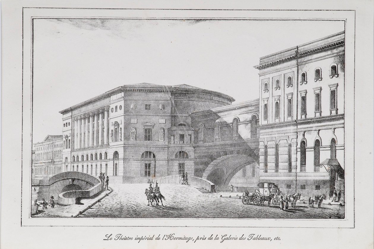 Hermitage Theatre in Saint Petersburg Series Pohledy na Petrohrad, 20. léta 19. století od Alexander Pluchart