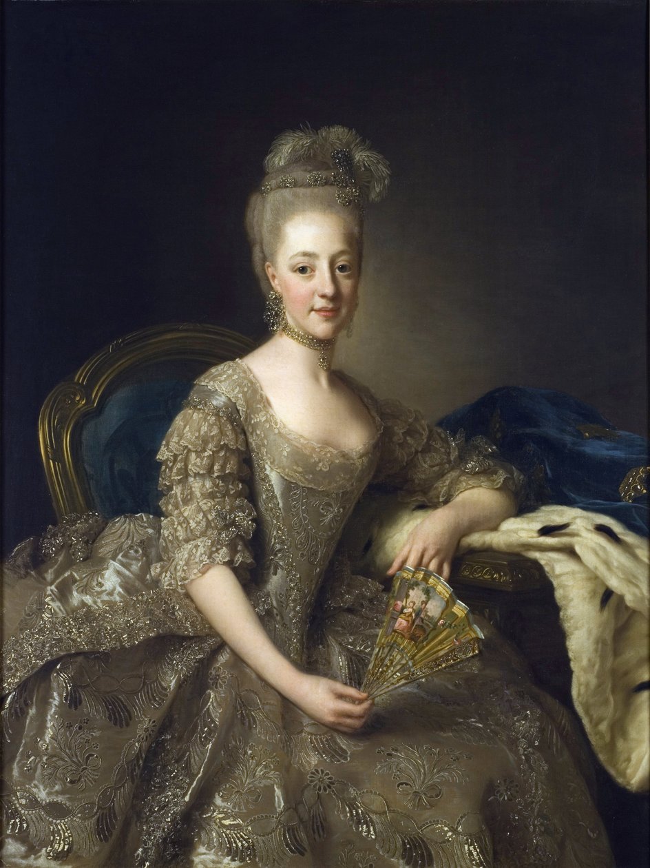 Hedwige-Elisabeth-Charlotte de Schleswig-Holstein-Gottorp - Portrét Hedwig Elisabeth Charlotte z Holstein Gottorp (1759-1818) - Peinture de Alexander (Alexandre) Roslin (1718-1793) od Alexander Roslin