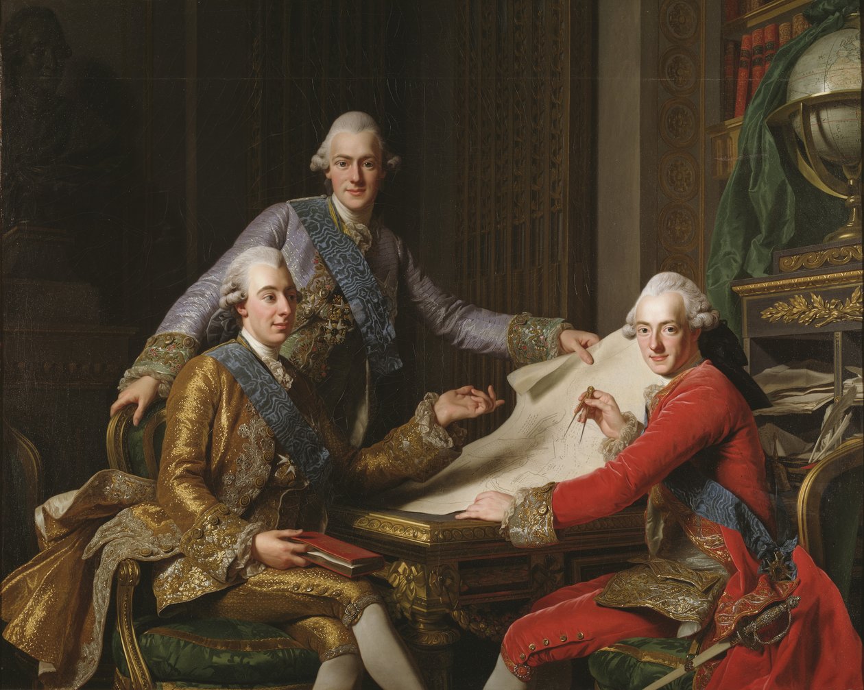 Švédský král Gustav III a jeho bratři od Alexander Roslin