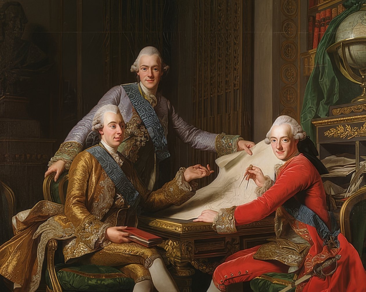 Král Gustav III Švédska a jeho bratrů. 1771 od Alexander Roslin