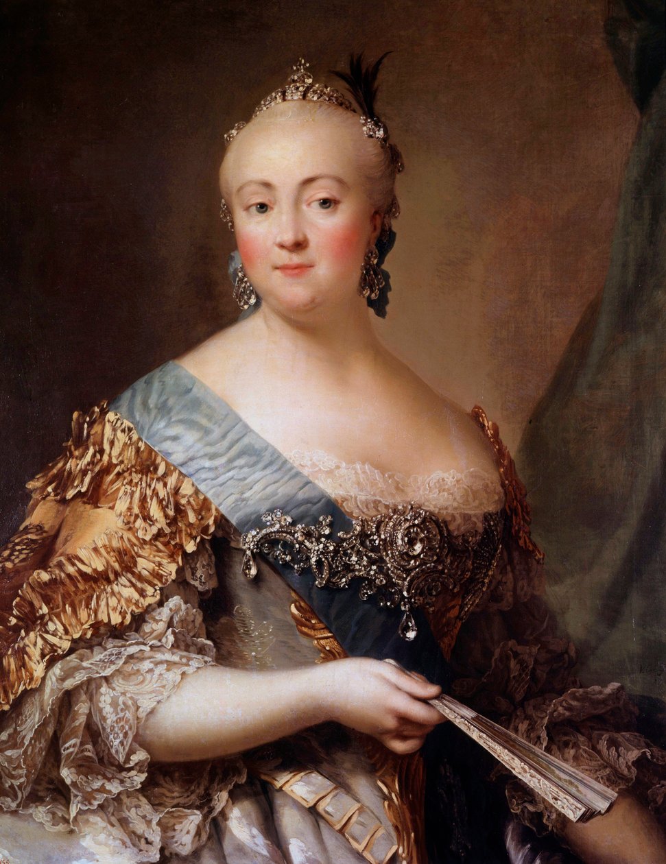 Portrét Alžběty Petrovny (1709-1762), císařovny Ruska pod jménem Alžběta Iere, dcera Petra Velikého. Obraz Alexandra Roslina (1718-1793) Ermitážní muzeum 18. století, Petrohrad - Portrét Alžběty Petrovny (1709-1 od Alexander Roslin