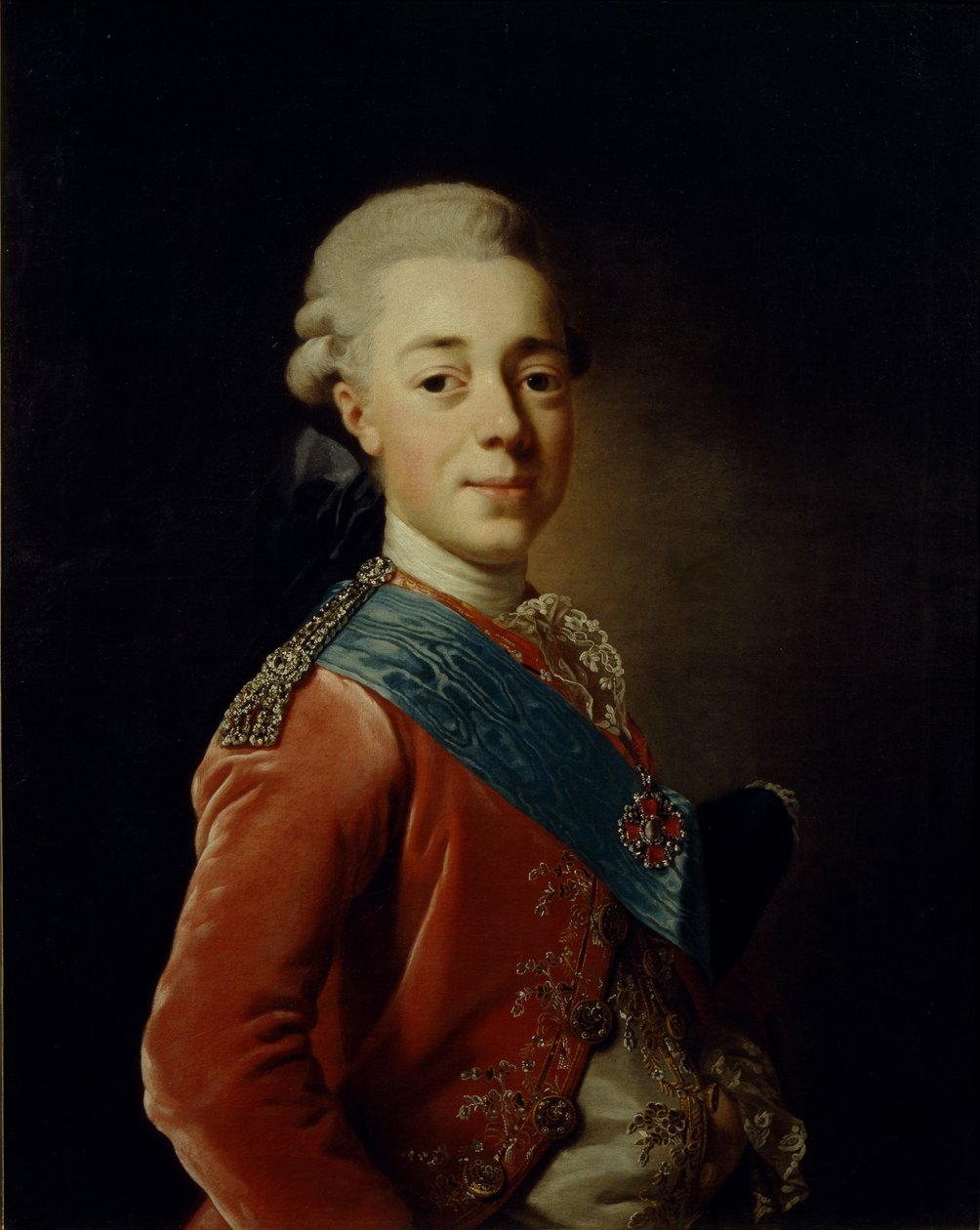 Portrét velkovévody Pavla Petroviče 1754-1801, 1776 od Alexander Roslin