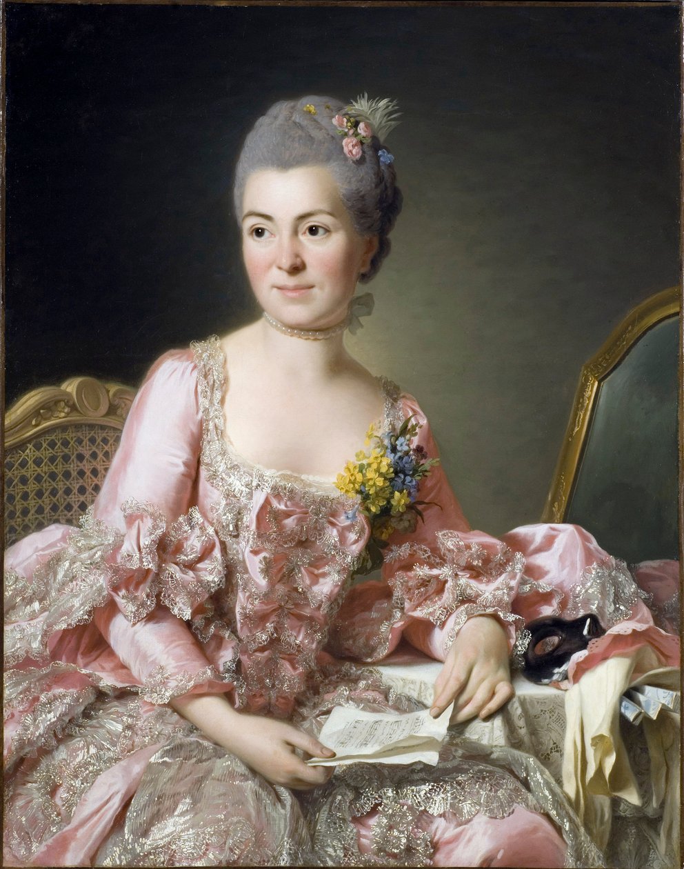 Portrét Marie Suzanne (Marie-Suzanne) Giroust, Madame Roslin (1734-1772) Obraz Roslin, Alexander (Alexandre) (1718-1793) od Alexander Roslin
