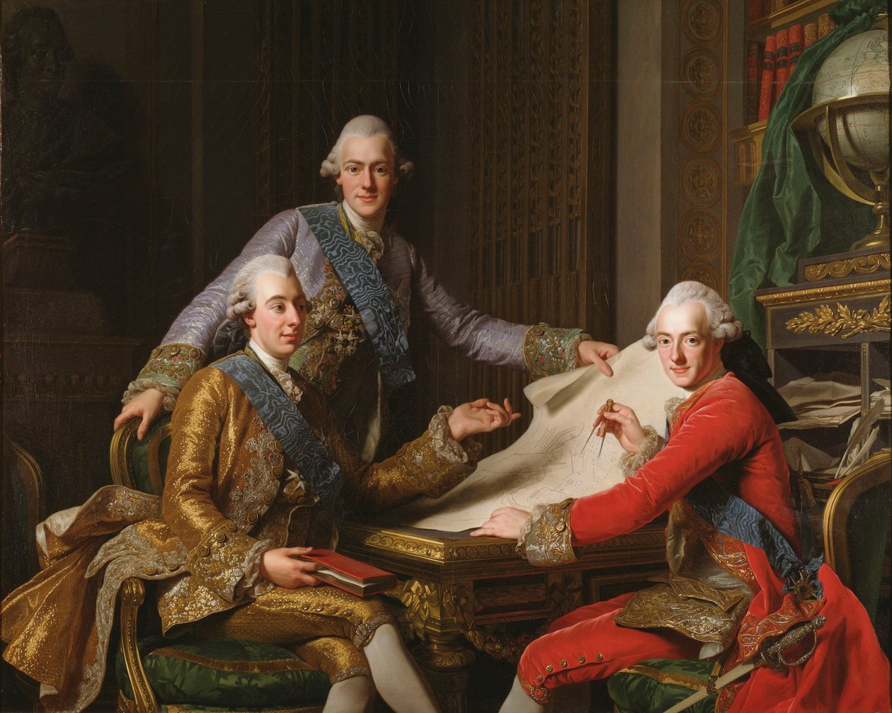 Švédsky: Gustav III. a jeho bratři Švédský král Gustav III. a jeho bratři
 Švédský král Gustav III. a jeho bratři od Alexander Roslin