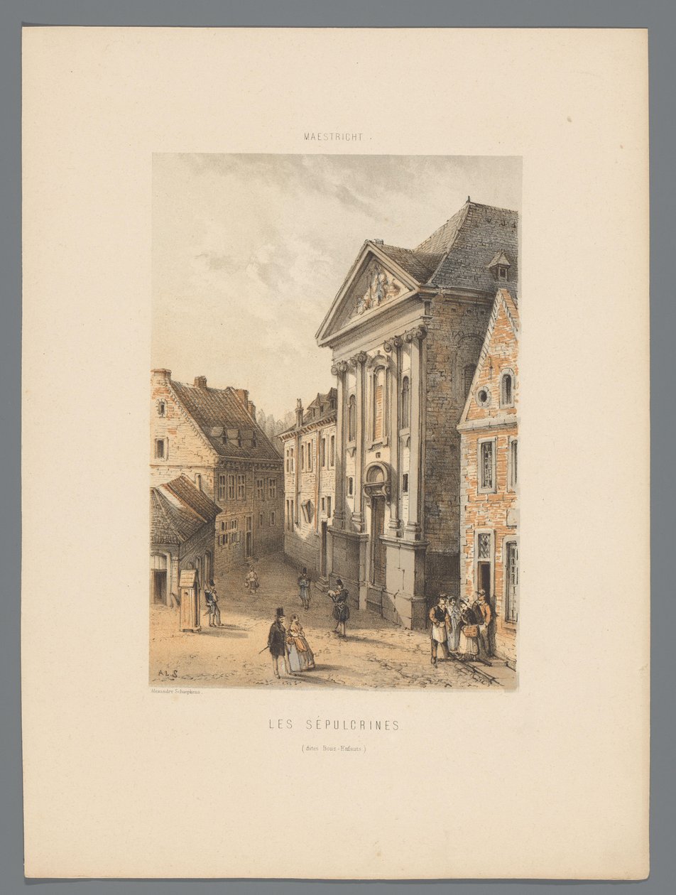 Bonnefantenklooster te Maastricht Hroby (známé jako Bons-Enfants) (název na předmětu) Památky Maastrichtu (název série) od Alexander Schaepkens