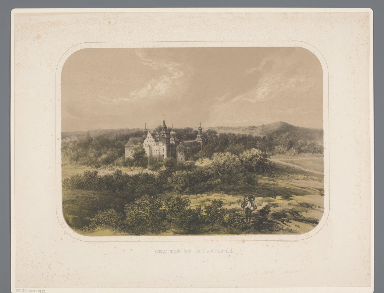 Zámek Schaesberg Chateau de Schaesberg (název na objektu) Rolduc et ses environs (název série) od Alexander Schaepkens