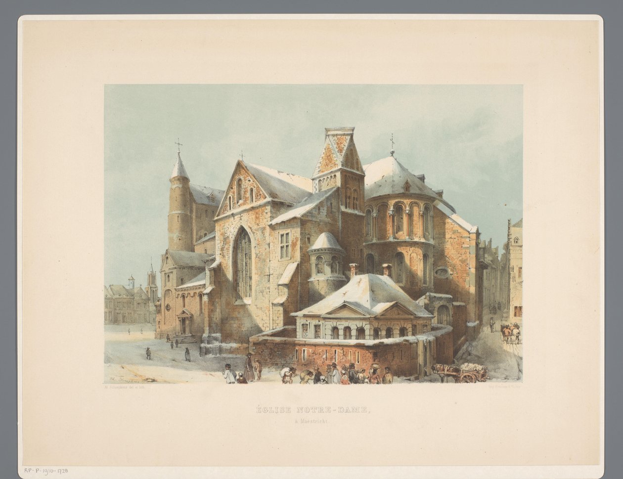 Onze-Lieve-Vrouwe-Basiliek te Maastricht Kostel Panny Marie, v Maestrichtu (název na objektu) Starověké památky architektury od jedenáctého století do třináctého století v Limburgs (název série) od Alexander Schaepkens
