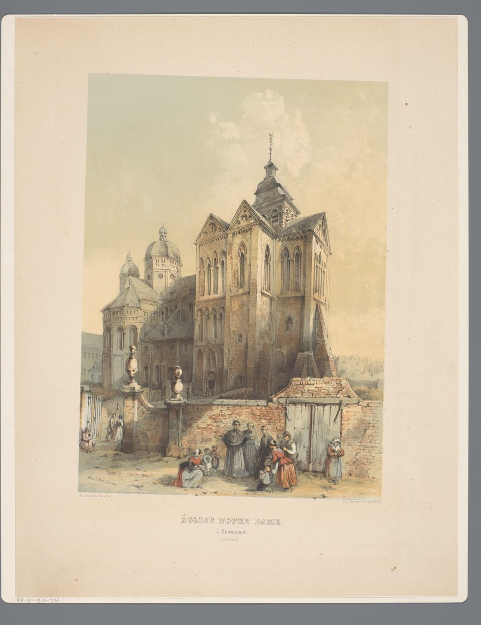 Onze Lieve Vrouwe Munsterkerk te Roermond Kostel Panny Marie, v Roermonde (severní pobřeží). (název na objektu) Starověké památky architektury od jedenáctého století do třináctého století v Limburg (název série) od Alexander Schaepkens