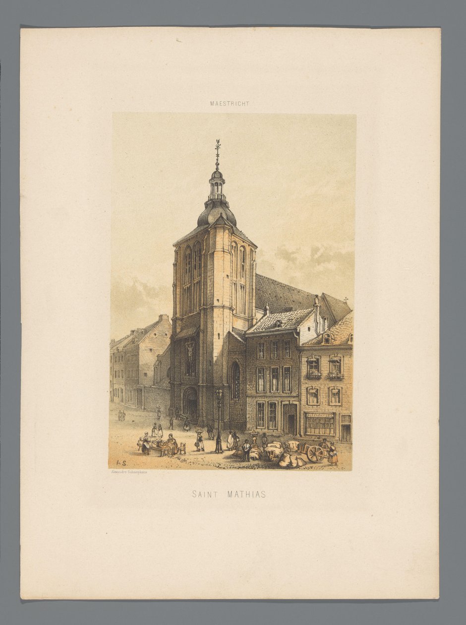 Kostel svatého Matyáše v Maastrichtu Saint Mathias (titul na předmětu) Monuments de Maastricht (název série) od Alexander Schaepkens