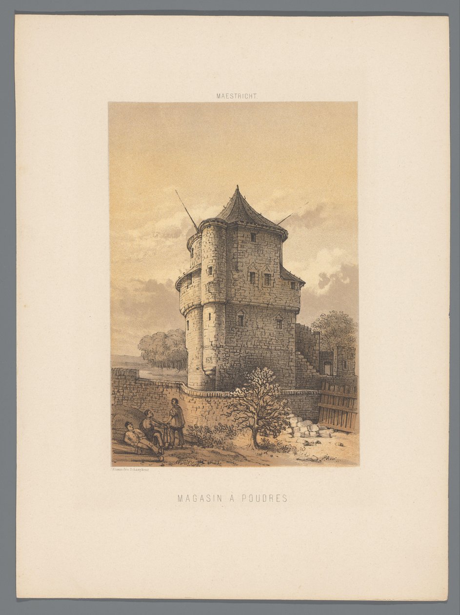 Wycker Kruittoren te Maastricht Pudr časopis (titul na předmětu) Památky Maastrichtu (název série) od Alexander Schaepkens