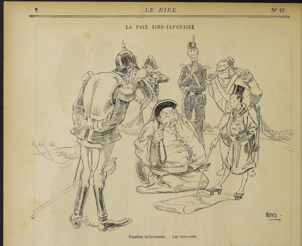 Čínsko-japonský mír, zajímavá pozice. Zájemci. Od: Le Rire, 11. května 1895, 1895. od Alexander Stuart Boyd