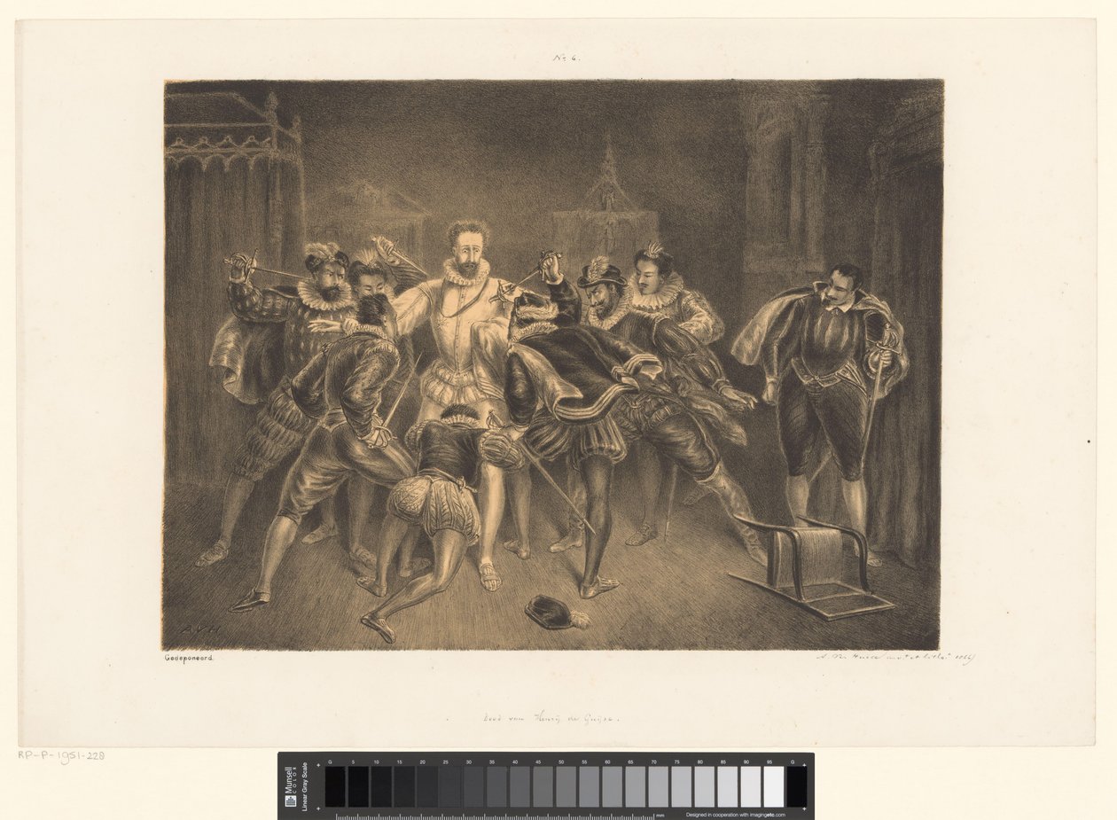 Vražda Jindřicha z Guise Smrt Henrije de Guijse (titul na předmětu) od Alexander Ver Huell (signed by artist)