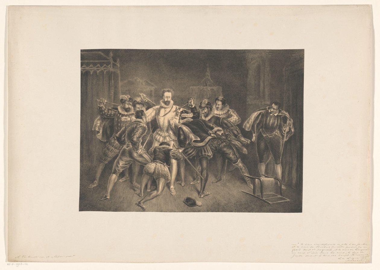 Vražda Jindřicha z Guise Smrt Henrije de Guijse od Alexander Ver Huell (signed by artist)
