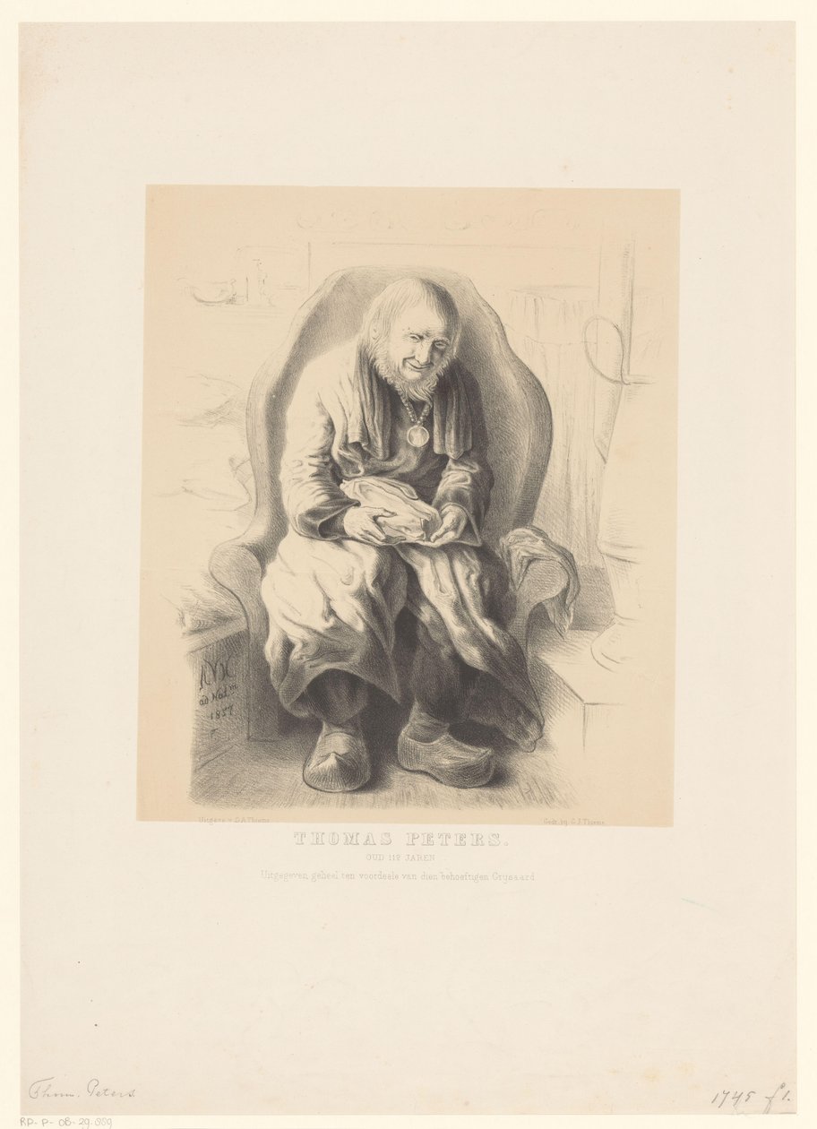 Portrét Thomase Peterse Thomas Peters. Staré 112 let (název na předmětu) od Alexander Ver Huell