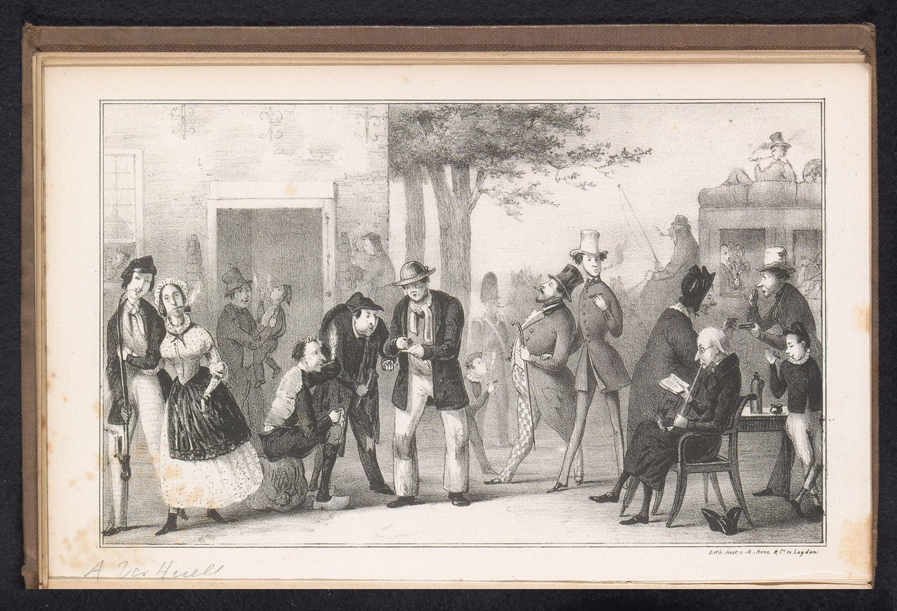 Karikatura ve studentském almanachu v Leidenu, 1843 Nikotinová bylina (název na předmětu) od Alexander Ver Huell