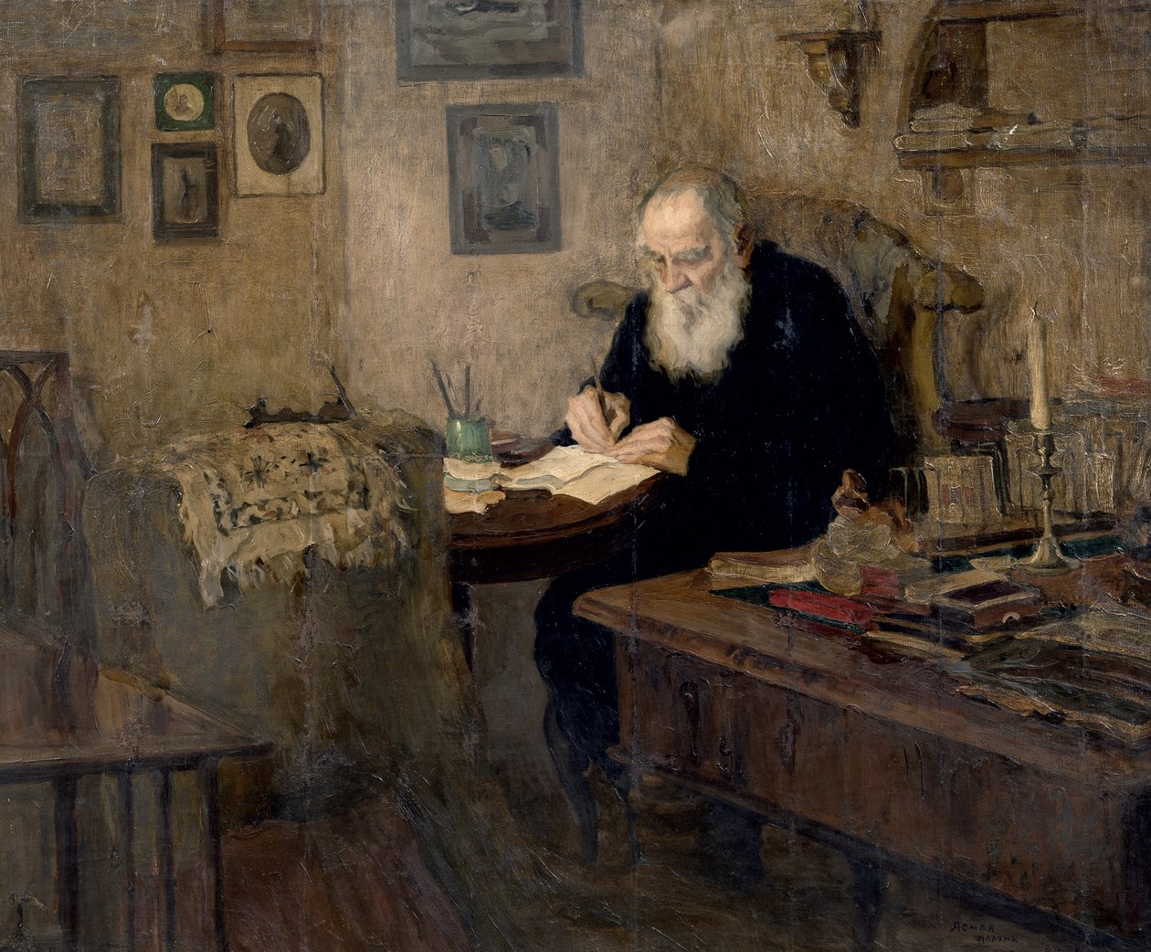 Portrét Lva Tolstého od Alexander Viktorovich Moravov