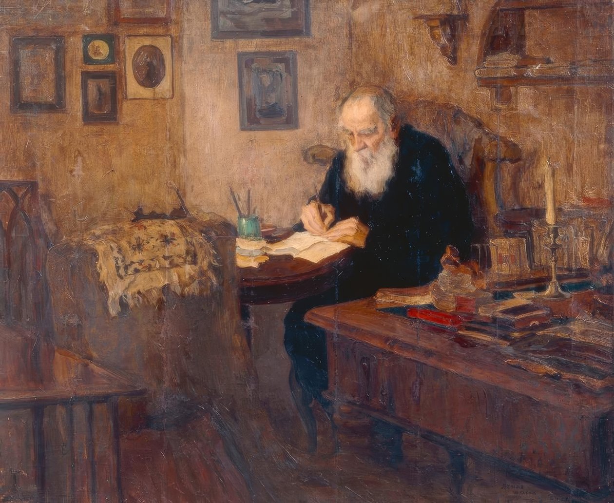 Portrét spisovatele Lva N. Tolstého od Alexander Viktorowitsch Morawow