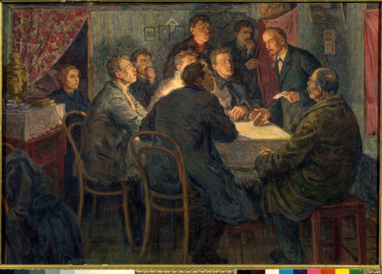 VI Lenin jako vedoucí marxistického kurzu v Petrohradě od Alexander Viktorowitsch Morawow