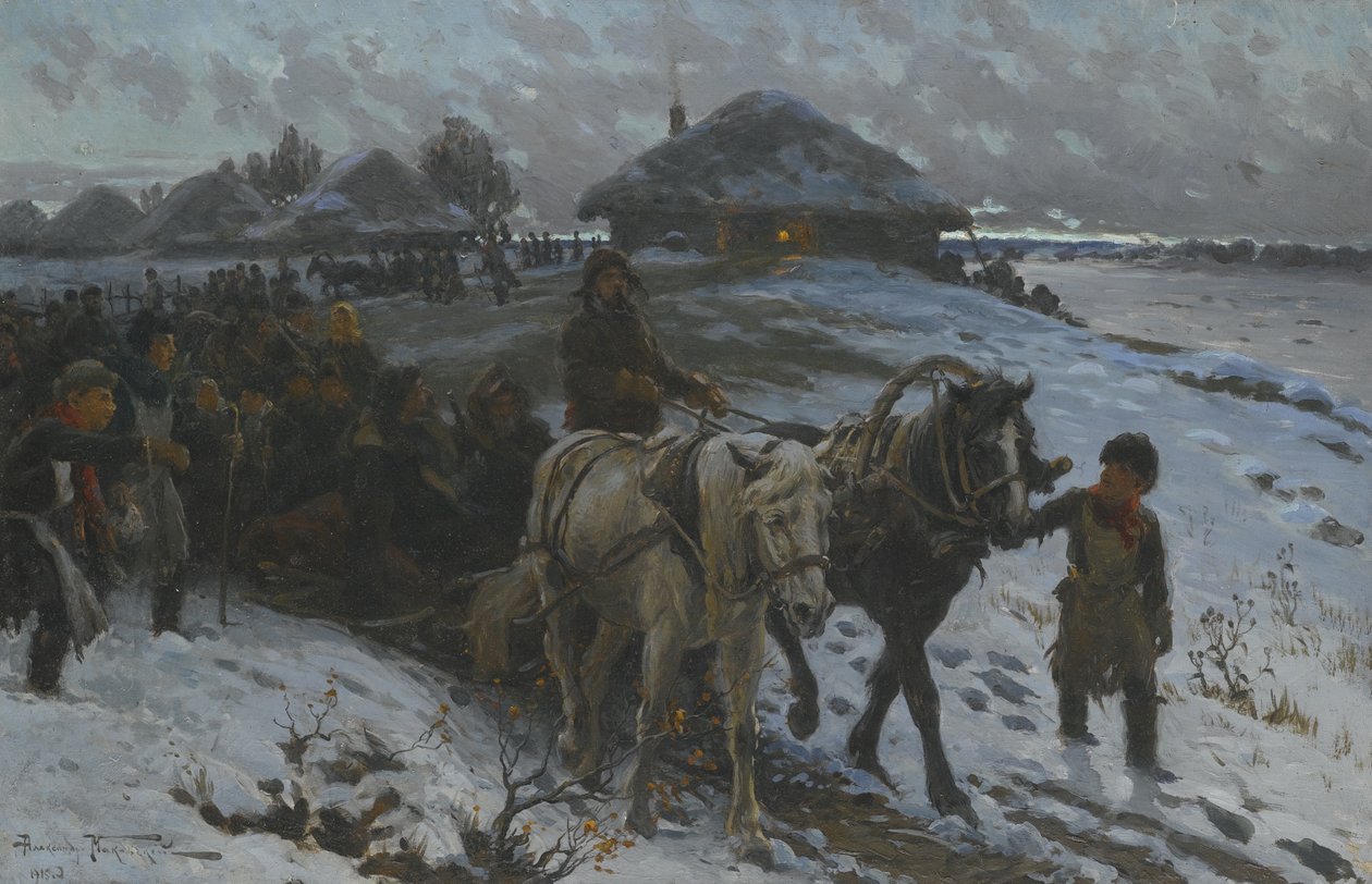 Odcházení na lov, 1915 od Alexander Vladimirovich Makovsky