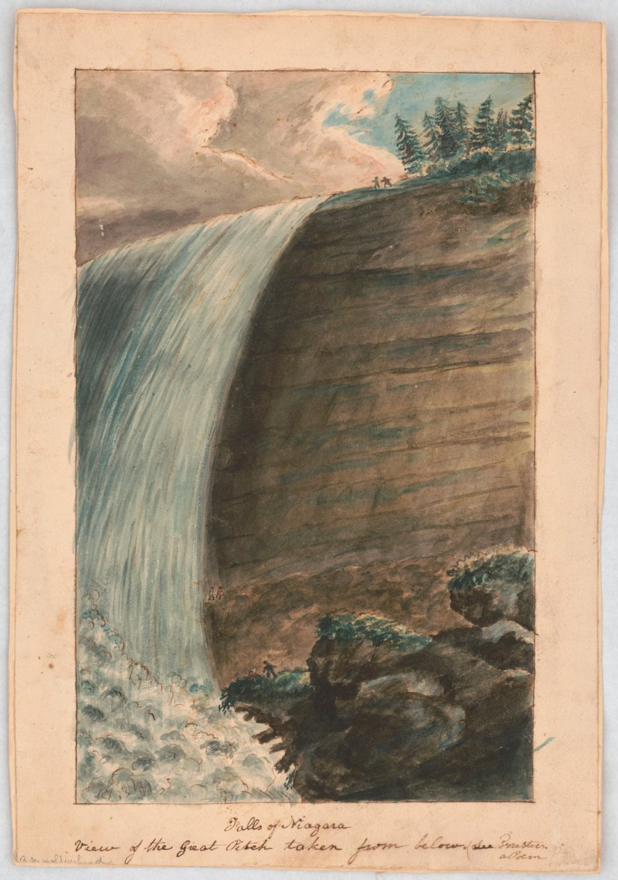 Niagarské vodopády. Pohled na velké hřiště zespodu, viz Lesníci, báseň LCCN2016648705 od Alexander Wilson