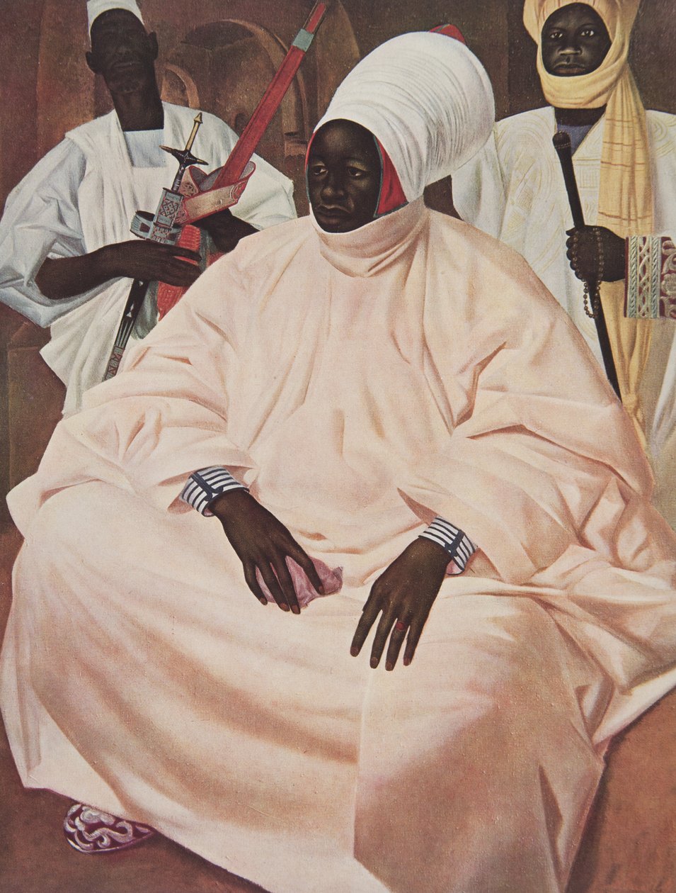 Barma Mata, sultán ze Zinderu (studie k portrétu), z Kresby a malby Afriky, popravený během expedice Citroen Center Afrique, druhá mise Haardt Audouin-Dubreuil, hospoda. Paříž od Alexander Yakovlev
