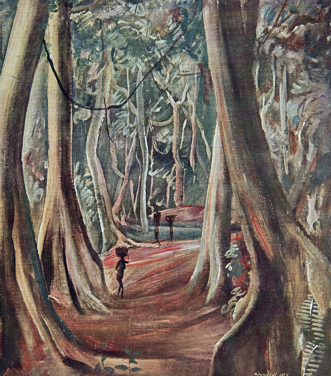 Ve Velkém lese, z Kresby a malby Afriky, popravený během expedice Citroen Center Afrique, druhá mise Haardt Audouin-Dubreuil, hospoda. Paříž, 1927 od Alexander Yakovlev