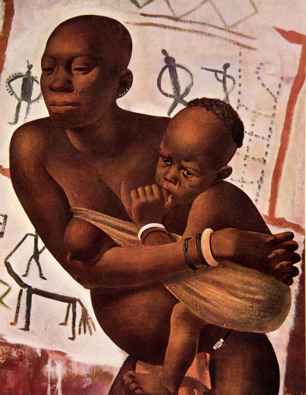 Femme Banda avec son Enfant, z Dessins et Peintures d