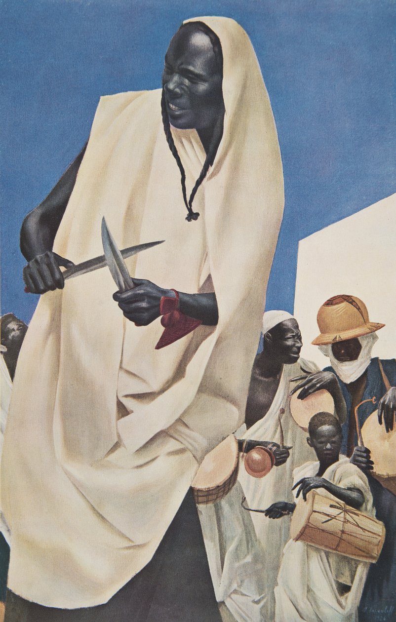 La Danse du Kuli-Kuta (Niamey) Parodie des anciens sacrifices humains du Dahomey), z Dessins et Peintures d