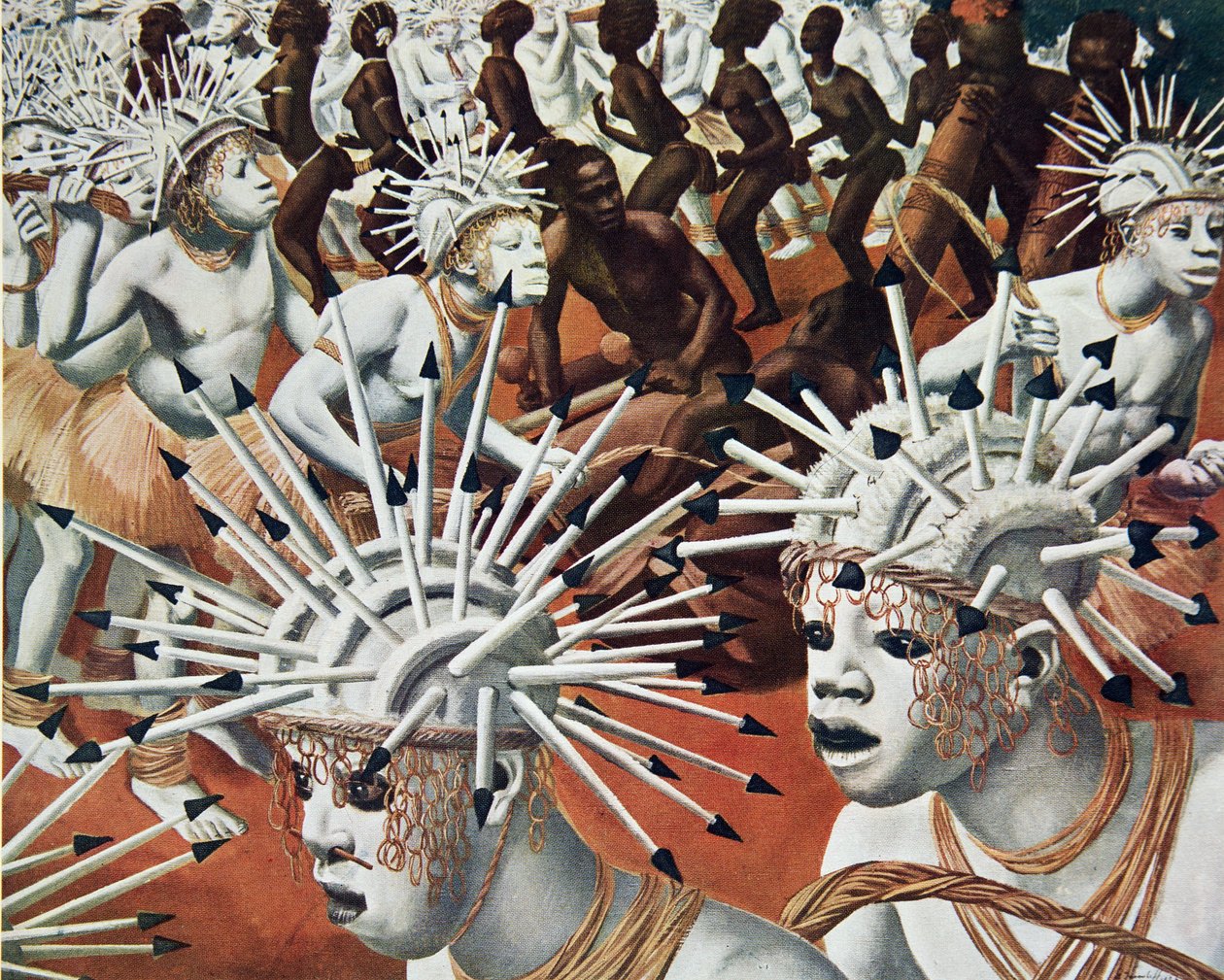 La Ganza (Bambili), z Kresby a malby Afriky, popravený během expedice Citroen Centre Afrique, druhá mise Haardt Audouin-Dubreuil, hospoda. Paříž, 1927 od Alexander Yakovlev