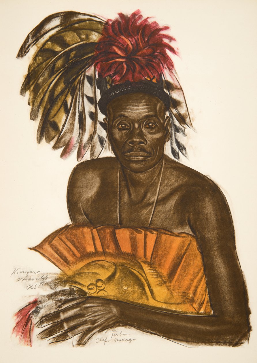 Tuba, šéfkuchař Matchaga (Niangara (haut Ouelle), z Kresby a malby Afriky, popravený během expedice Citroen Centre Afrique, druhá mise Haardt Audouin-Dubreuil, pub. Paříž, 1927 (spol. od Alexander Yakovlev