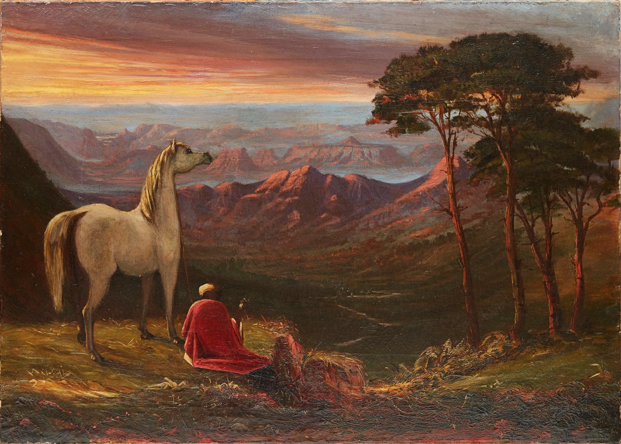 Scéna mezi kopci, Mahabaleshwar (olej na plátně) od Alexander Young Short