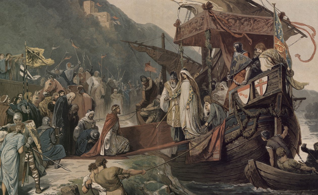 Císař Fridrich II přijímá ve Stolzenfelsu svou nevěstu Isabellu od Alexander Zick