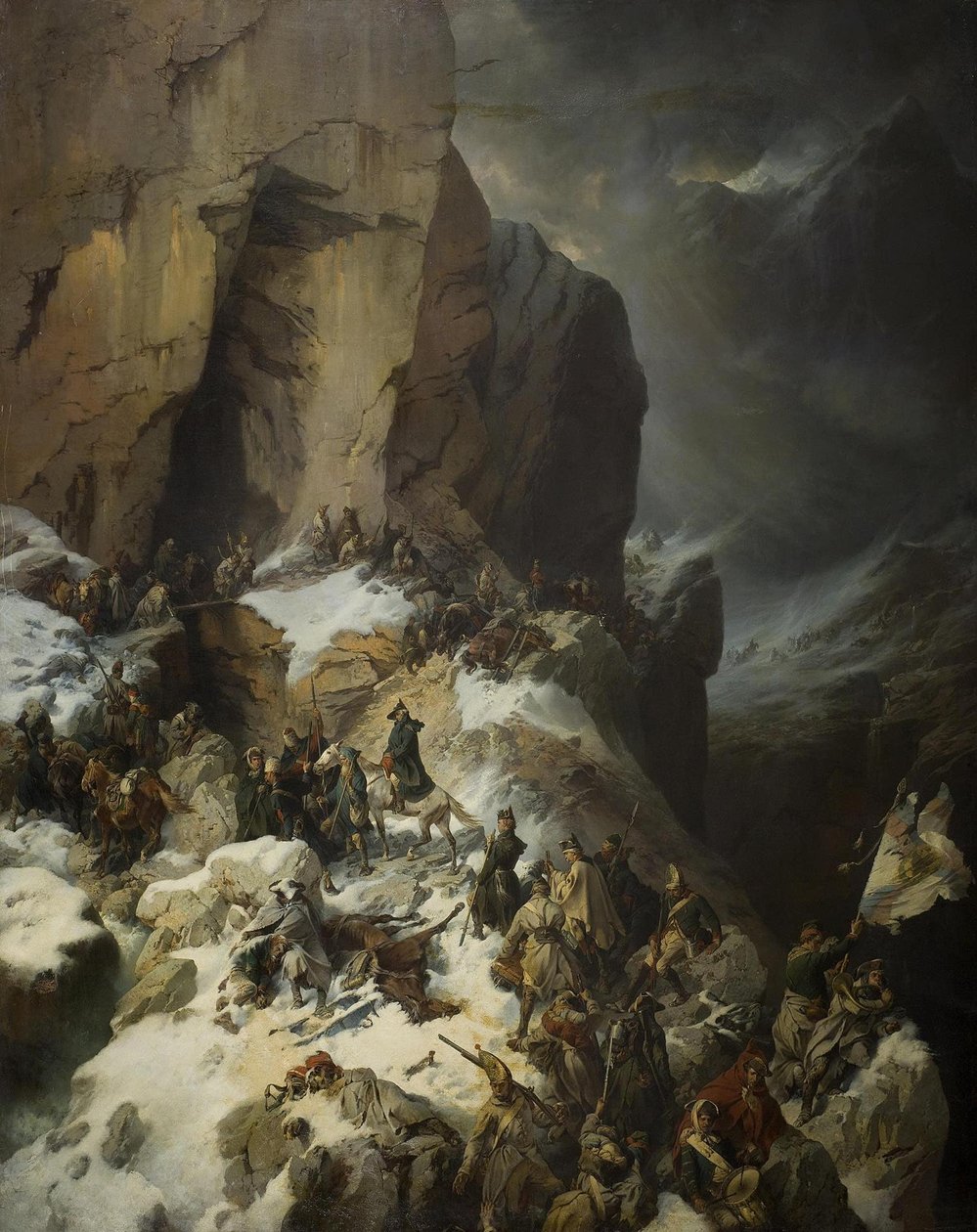 Suvorov překračující Panix Pass, 1860 od Alexander von Kotzebue