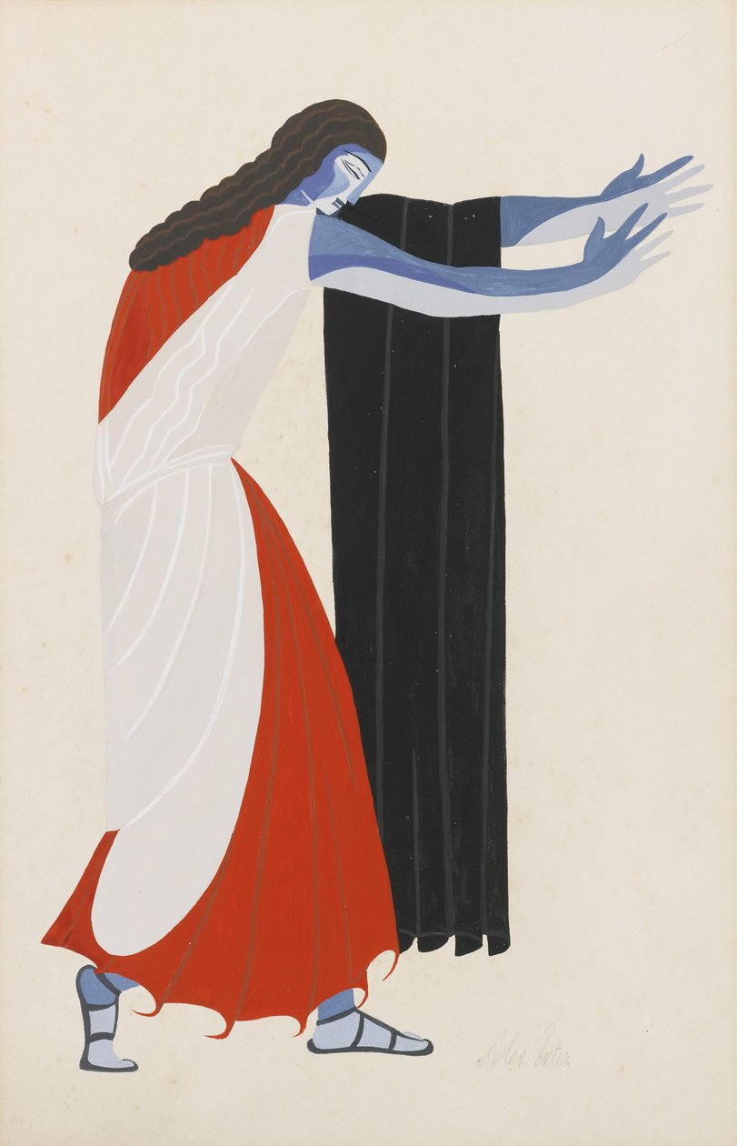 Návrh kostýmů pro hru Sedm proti Thébám od Aischyla, 1925 od Alexandra Alexandrowna Exter