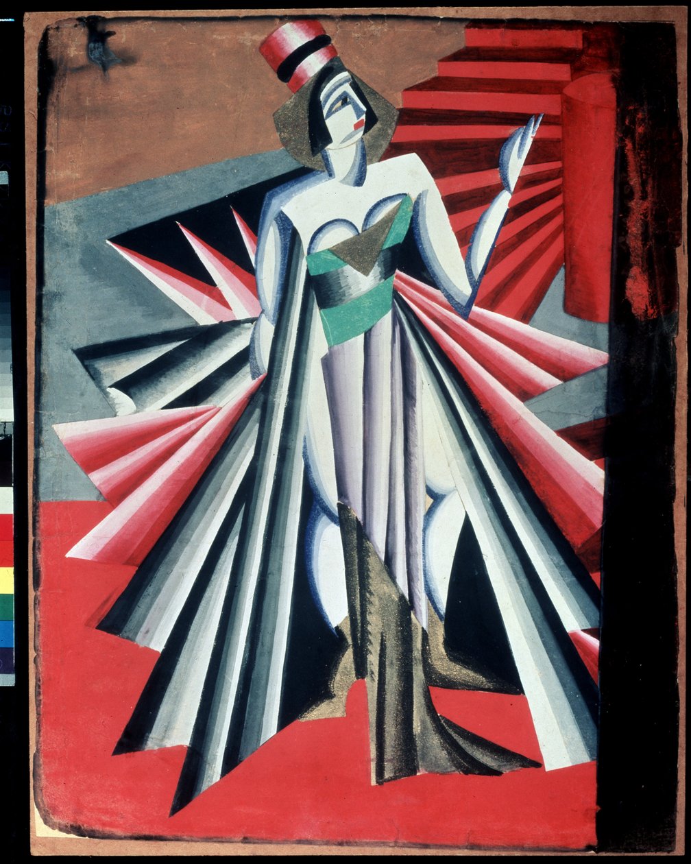 ""Postava z Herodie"" Kostým pro postavy ze hry ""Salome"" od Oscara Wilda. Kvaš od Alexandry Alexandrovna Exter (1882-1949) 1917 Státní ústřední muzeum divadla A. Bakhrushina, Moskva, Rusko od Alexandra Alexandrowna Exter