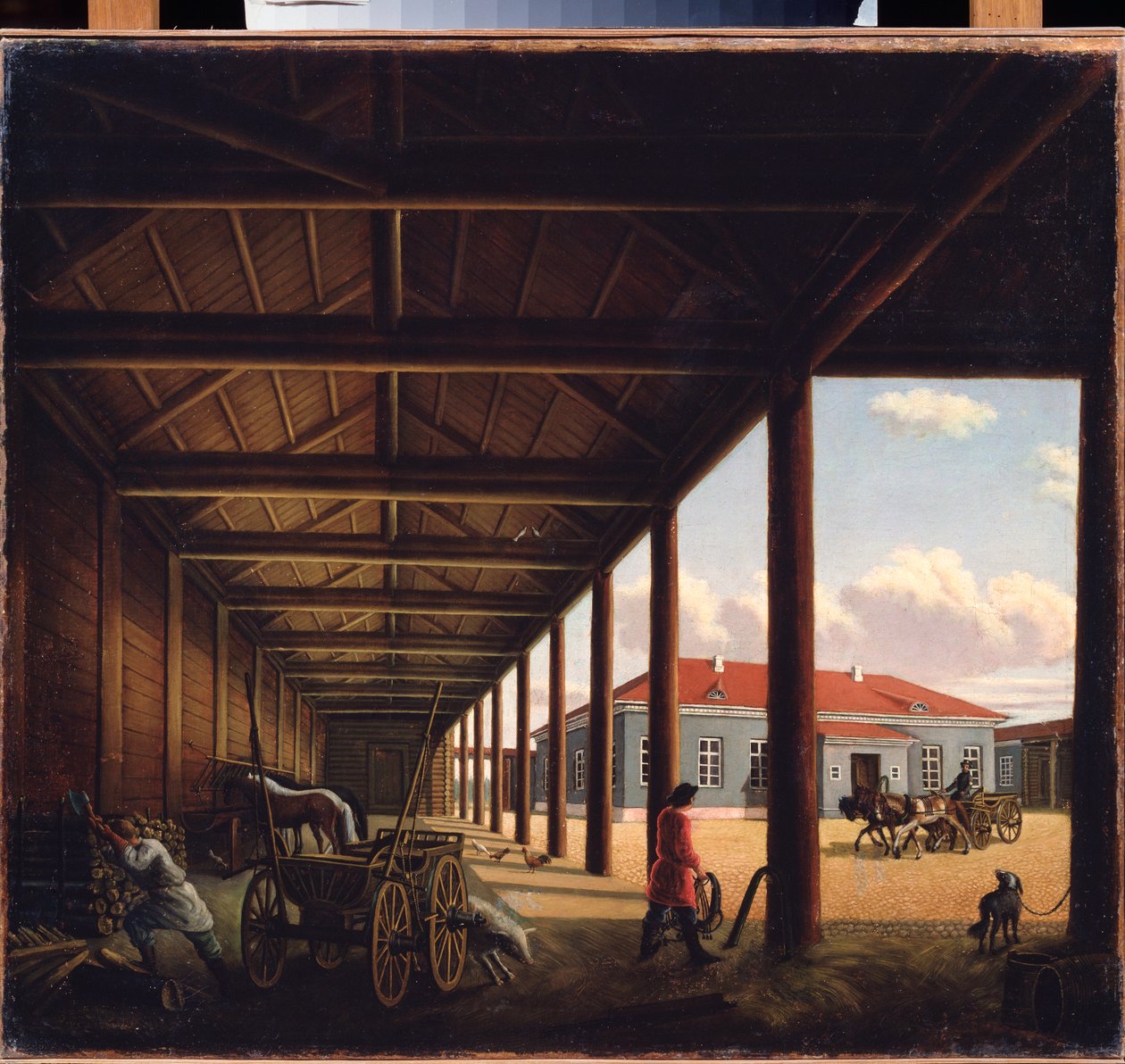 Stanice dostavníku - obraz Alexandry Alexejevny Venetsianové (1816-1882), olej na plátně, ruské umění 19. století - Oblastní galerie umění, Tver (Rusko) od Alexandra Alexeyevna Venetsianova