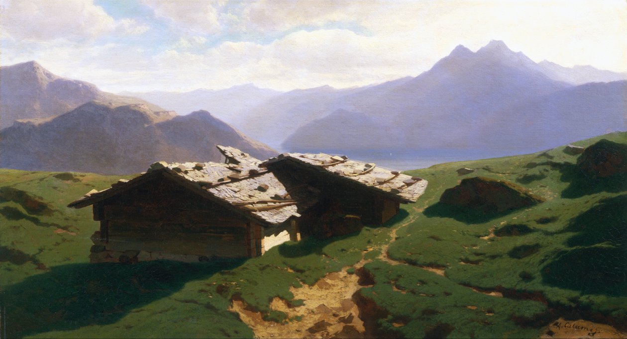 Chaty à Rigi Chaty na etiketě Rigi od Alexandre Calame