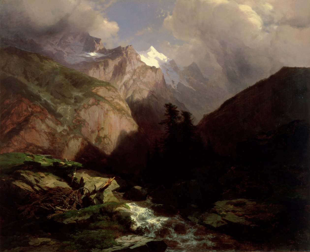 Jungfrau, Švýcarsko od Alexandre Calame