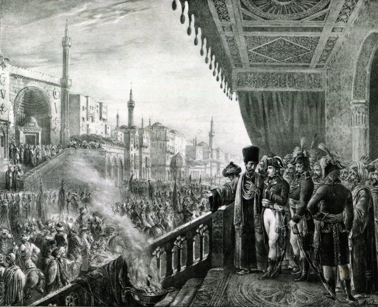 Napoleon Bonaparte (1769-1821) slaví narozeniny proroka Mohameda v Káhiře, během jeho egyptského tažení, 1799 od Alexandre Marie Colin