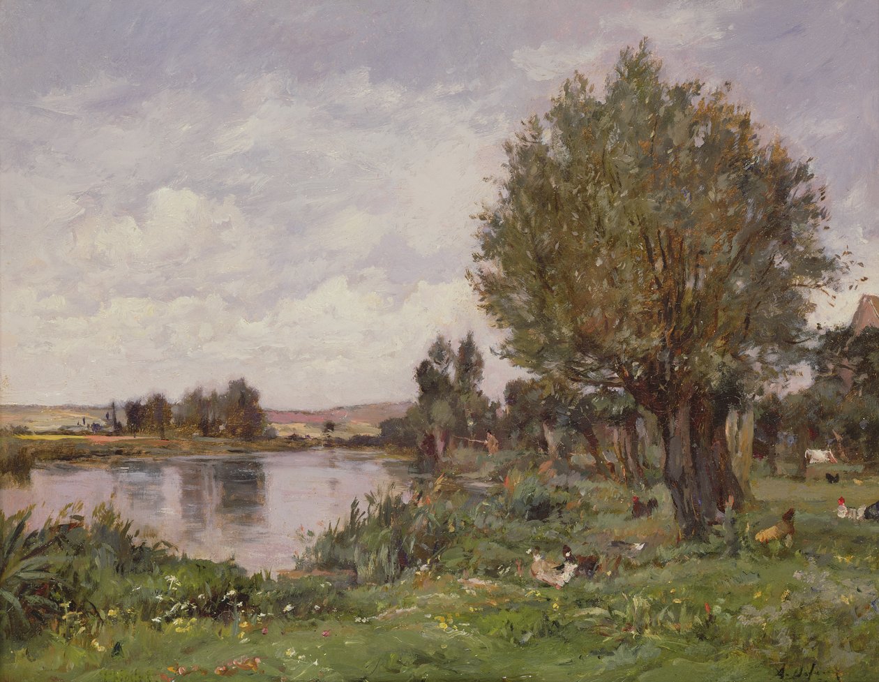 Venkovská říční scéna, 1875 od Alexandre Defaux