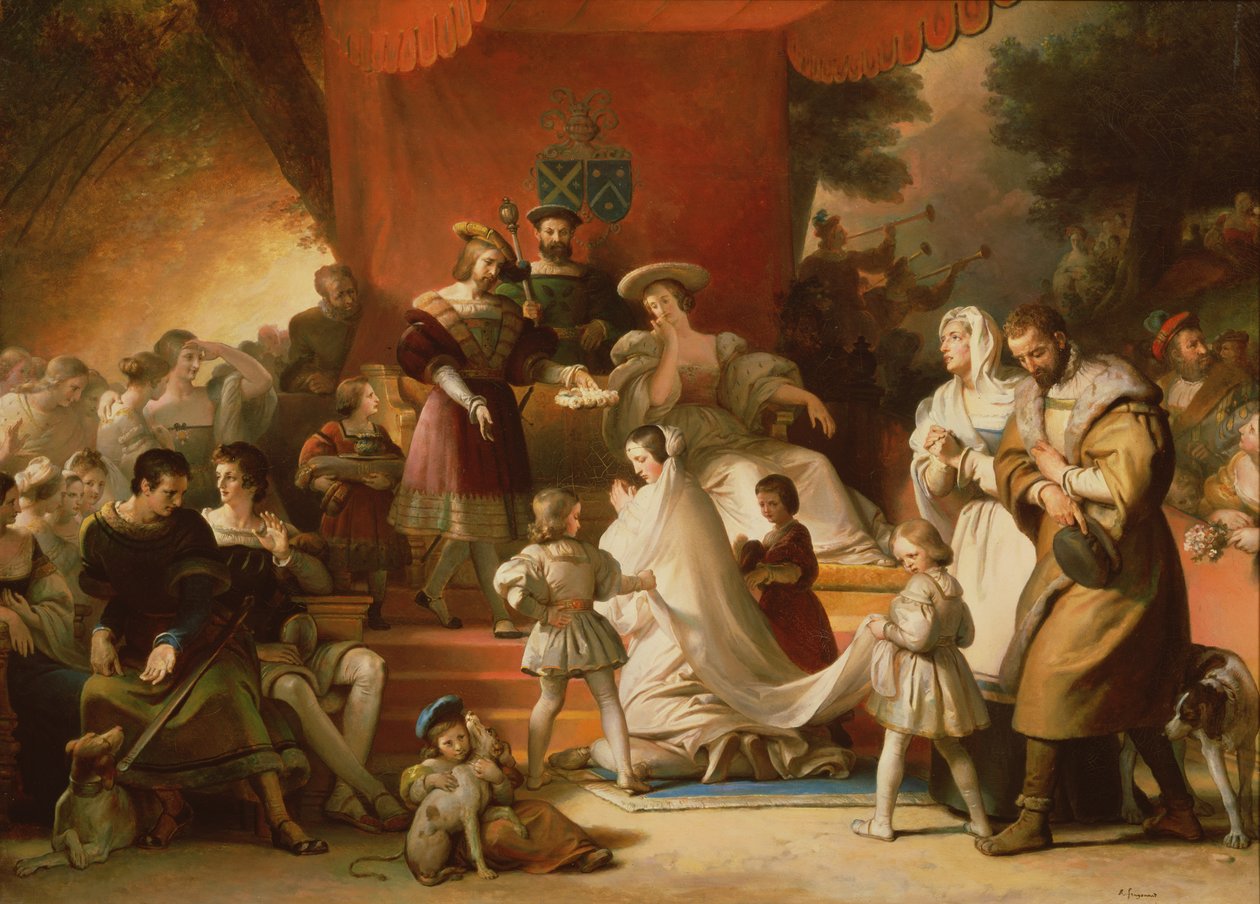 Korunovace mladé dívky od Alexandre Evariste Fragonard