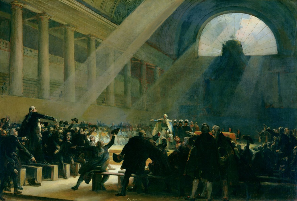 Mirabeau odpovídá Dreux-Breze, na schůzi Národního shromáždění, 23. června 1789, 1830 od Alexandre Evariste Fragonard