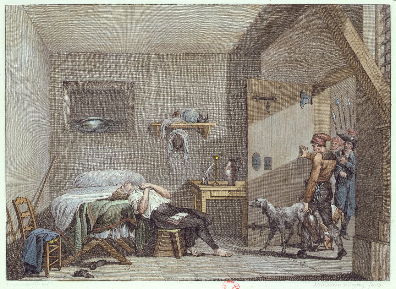 Smrt Condorceta ve vězení 28. března 1794 od Alexandre Evariste Fragonard