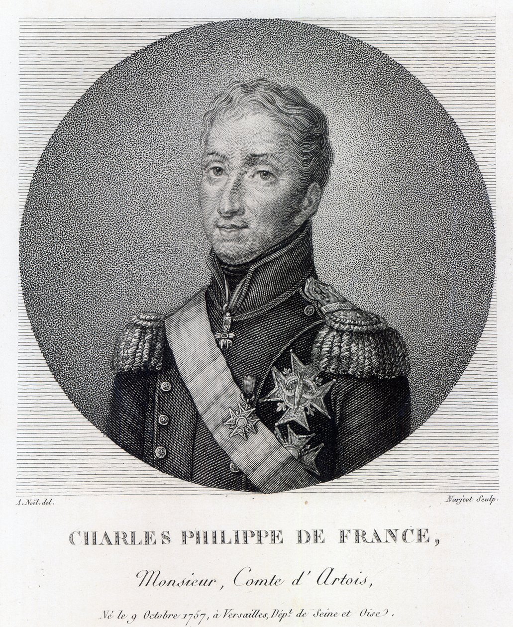 Portrét Karla Francouzského (1757-1836), hraběte z Artois, budoucího krále Karla X. francouzského a navarrského od Alexandre Jean Noel