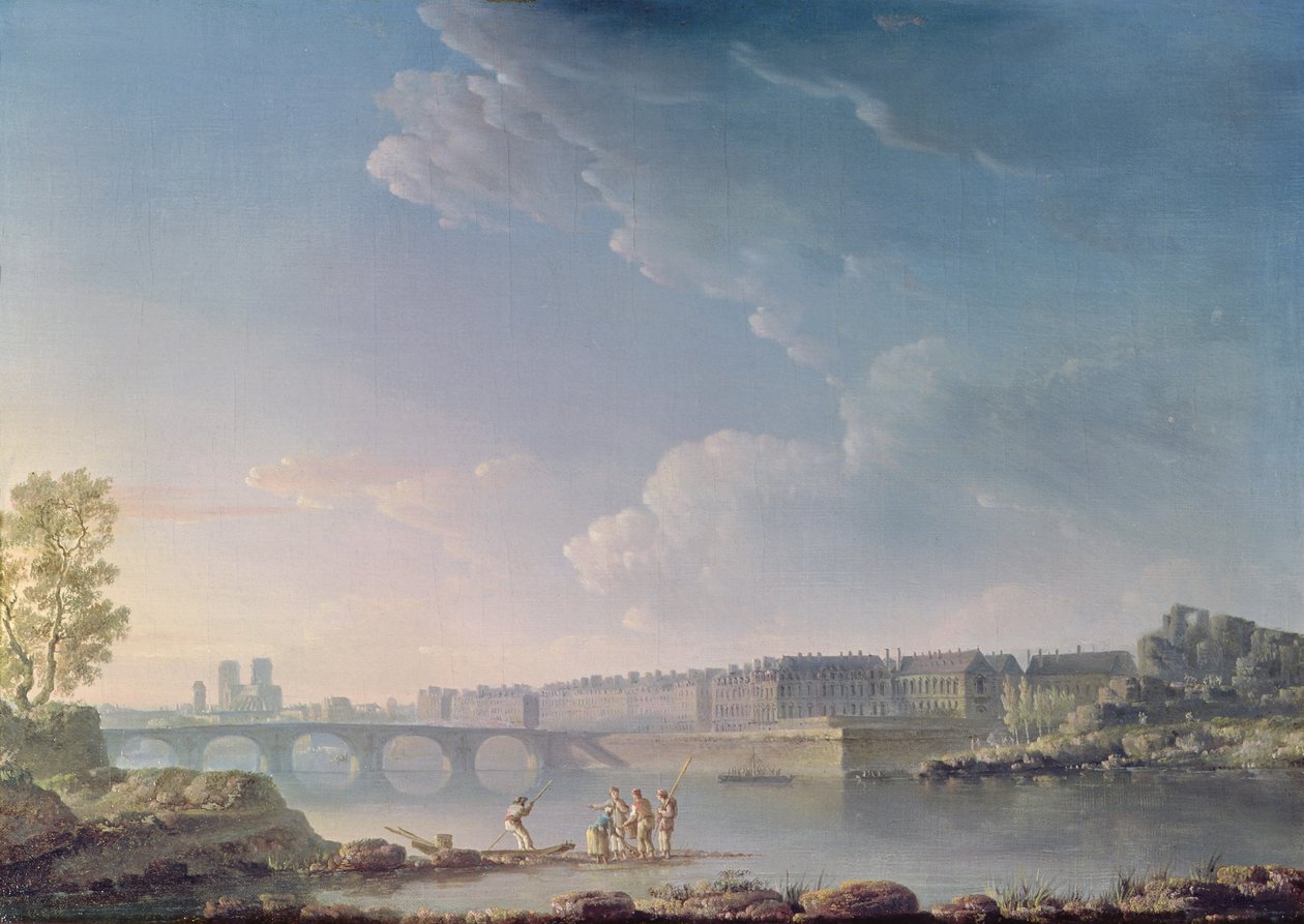 Ile Saint-Louis a Pont de la Tournelle, c.1780 od Alexandre Jean Noel